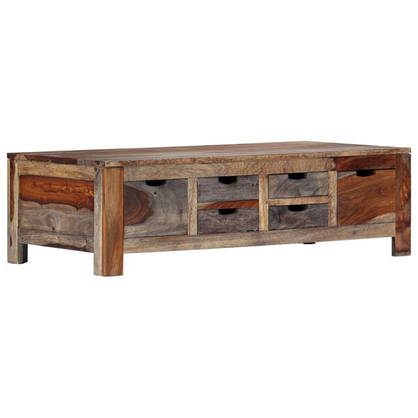 vidaXL Coffee Table Grey Solid Acacia wood Medium Coffee Table