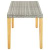 vidaXL Garden Bench Grey + natural wood color Poly rattan, solid acacia wood