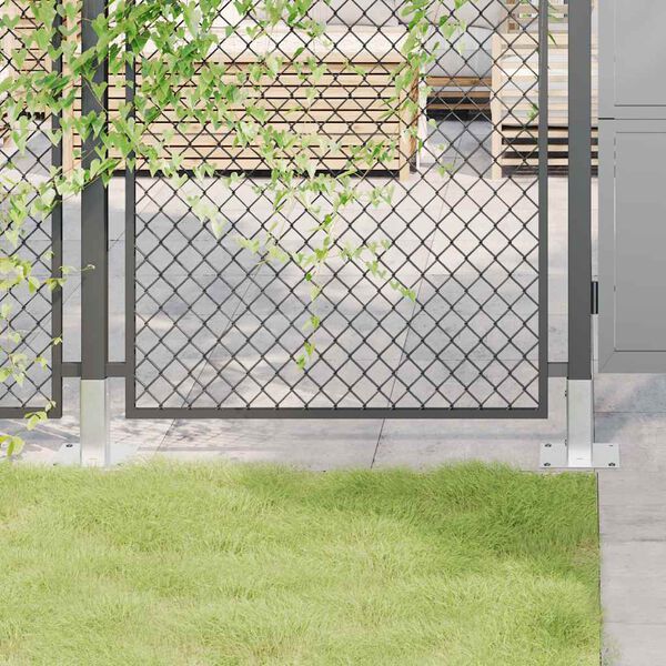 vidaXL Post Bases Square 4 pcs Silver 1.81x1.81" Galvanised Steel