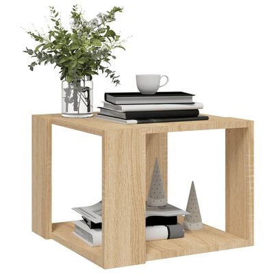 vidaXL Coffee Table Sonoma Oak 16"x16"x12" Engineered Wood