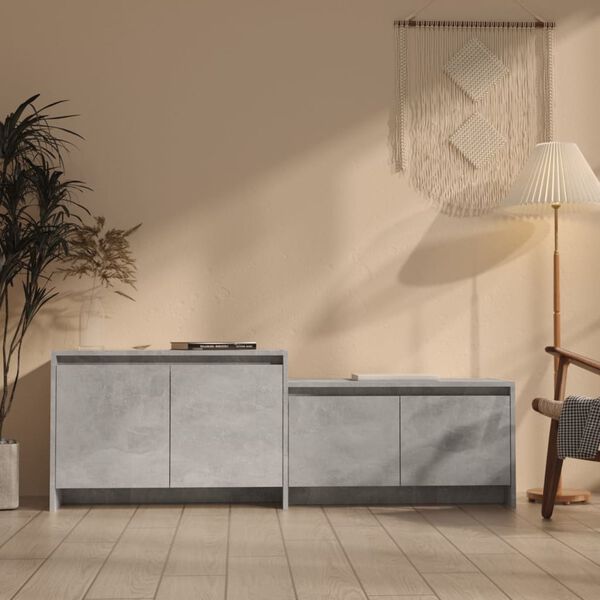 vidaXL TV Cabinet Concrete grey Engineered wood Large TV Cabinet