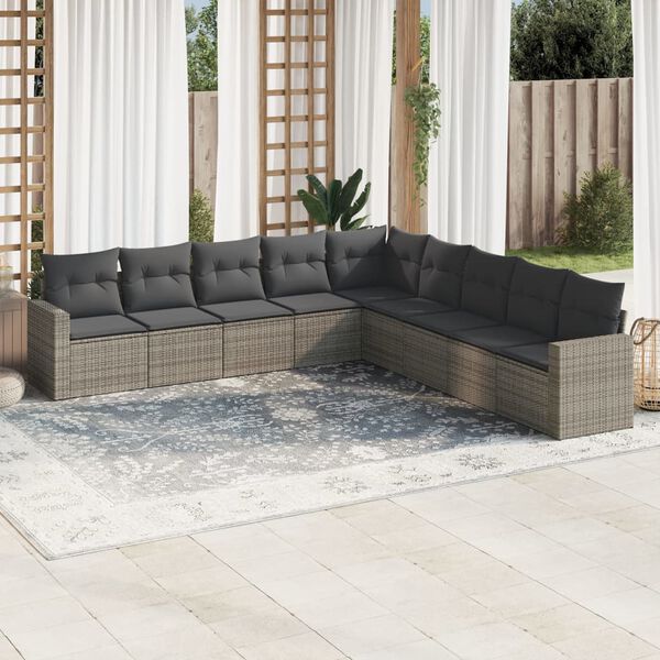 vidaXL Garden Sofa Set Dark Grey, Grey