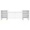 vidaXL TV Cabinet White Engineered Wood, Eucalyptus Wood 63 in