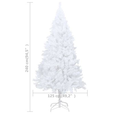 vidaXL Artificial Pre-lit Christmas Tree with Ball Set White 94.5"