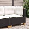vidaXL Garden Sofa Black Poly Rattan Small Removable Covers
