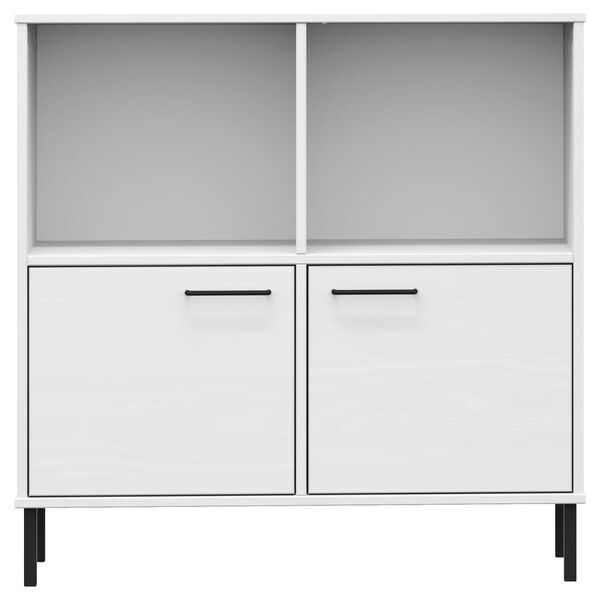 vidaXL Bookcase White Solid pine wood, metal Medium Bookcase