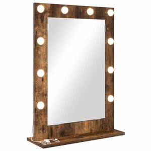 vidaXL Vanity Mirror with Mirror Smoked Oak 27.56 x 19.69 x 7.09 in