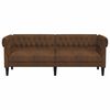 vidaXL Chesterfield Sofa Brown Fabric (100% polyester), plywood, solid wood
