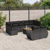 vidaXL Garden Sofa Set Black PE Rattan Large Adjustable Armrests