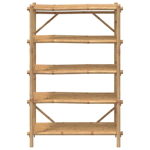 vidaXL Shelf Natural Bamboo Bamboo 5-Layer Shelf Rectangular Retro