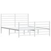 vidaXL Bed Frame White Powder-Coated Steel 47.2x74.8 in Small Double