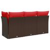 vidaXL Garden Sofa with Cushion 8 pcs Brown and red Poly rattan