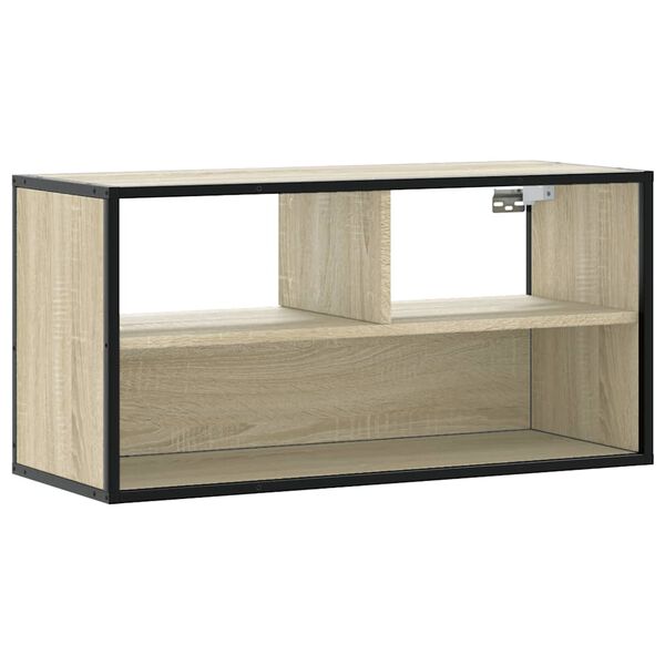 vidaXL TV Cabinet Sonoma Oak Engineered wood, metal 31.5 in long