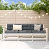 vidaXL Garden Lounge Set White Solid pine wood Medium Modular