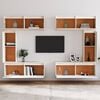 vidaXL TV Cabinet Set of 6 White Solid Pine Wood TV Cabinet