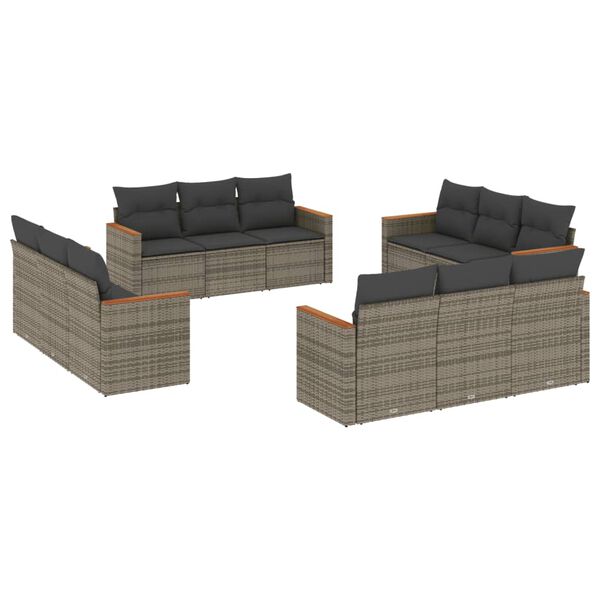 vidaXL Garden Sofa Set Grey, Dark Grey