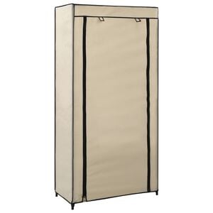 vidaXL Shoe Cabinet Cream Iron and non-woven fabric 22.8 x 11.0 x 41.7 in