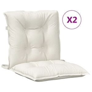 vidaXL Lowback Chair Cushion Set of 2 Melange cream 100% polyester