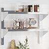 vidaXL Wall Shelf Silver Stainless Steel Medium Wall mounting