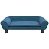 vidaXL Kids Sofa Blue Velvet, Pine wood, Plastic Mini Durable