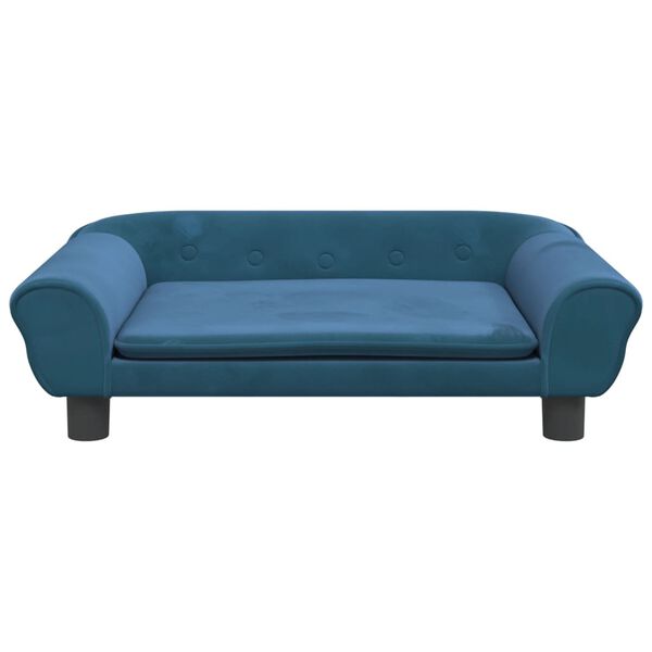 vidaXL Kids Sofa Blue Velvet, Pine wood, Plastic Mini Durable