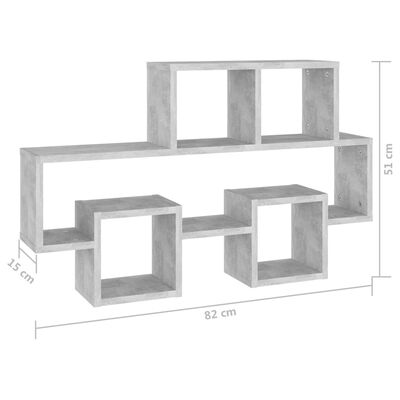vidaXL Car-shaped Wall Shelf Concrete Gray 32.3"x5.9"x20.1" Engineered Wood