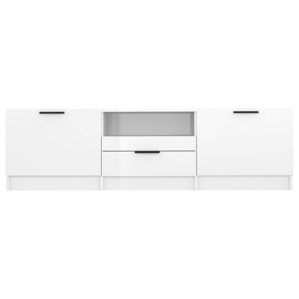 vidaXL TV Cabinet High gloss white Engineered wood 55.1 x 13.8 x 15.7 in