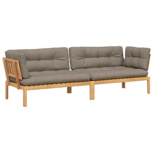 vidaXL Pallet Corner Sofa Taupe Solid acacia wood Large Modular