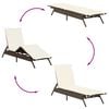 vidaXL Sun Lounger Set of 2 Brown PE rattan Standard