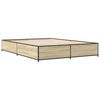 vidaXL Bed Frame Sonoma Oak Engineered Wood, Steel King Size Tough