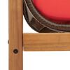 vidaXL Patio Bench Brown and Red PE Rattan Removable Covers Patio Bench