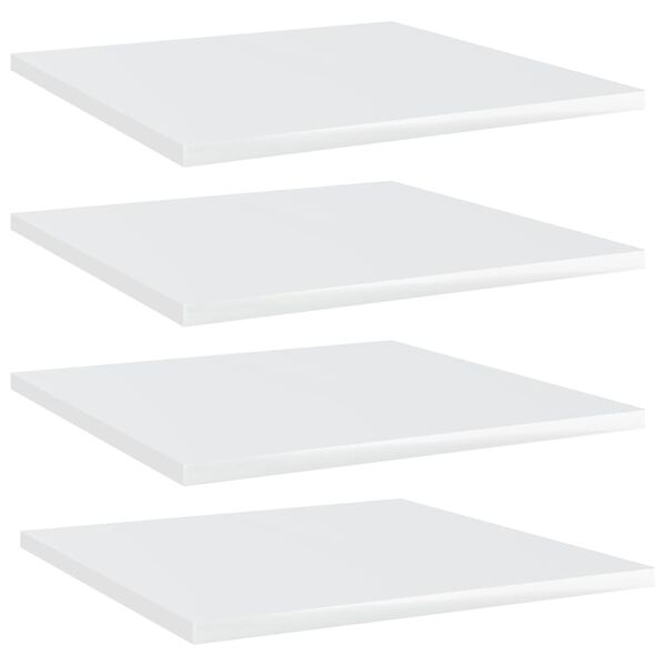 vidaXL Shelf Set of 4 High gloss white Engineered Wood 16x16 in