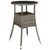 vidaXL Garden Bistro Set Grey Poly rattan, powder-coated steel Medium