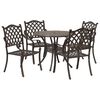 vidaXL Garden Dining Set 5 pcs Bronze 35.4" x 35.4" x 29.5