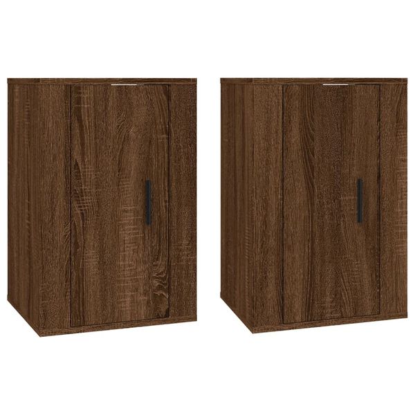 vidaXL Wall Mounted TV Cabinet Set of 2 Brown Oak Engineered Wood Medium