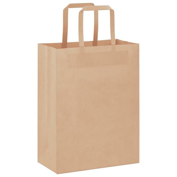 vidaXL Paper Bags 50 pcs with Handles Brown 21x11x28 cm