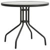 vidaXL Outdoor Table Anthracite Powder-coated steel, Tempered glass