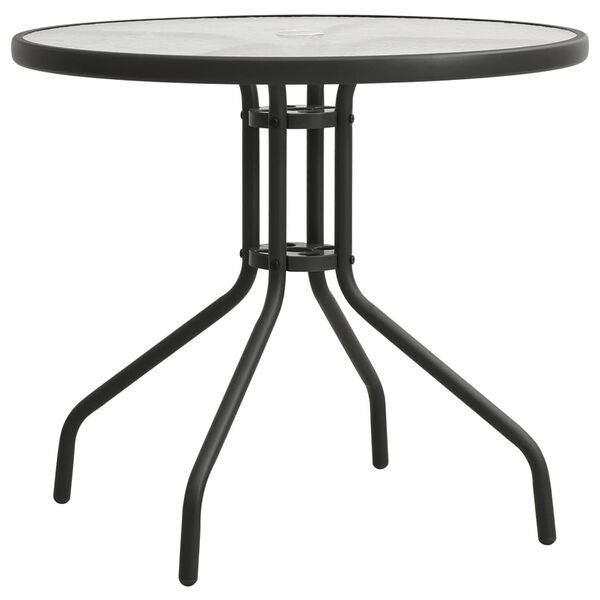 vidaXL Outdoor Table Anthracite Powder-coated steel, Tempered glass