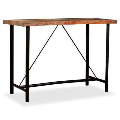 vidaXL Bar Table Solid Reclaimed Wood 59"x27.6"x42.1"