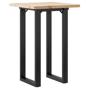 vidaXL Dining Table O-Frame 19.7"x19.7"x29.7" Solid Wood Pine and Steel