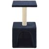vidaXL Cat Tree Dark Blue Particle Board, Plush, Sisal Rope Small