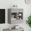 vidaXL TV Wall Cabinet Grey Sonoma Engineered wood, glass TV Wall Cabinet