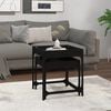 vidaXL Side Table Black Engineered wood, steel Small Adjustable Feet