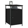 vidaXL Bedside Cabinet Black Engineered wood, Iron Adjustable Feet