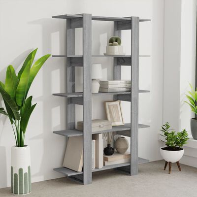 vidaXL Book Cabinet/Room Divider Gray Sonoma 39.4"x11.8"x63"