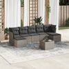 vidaXL Garden Sofa Set Gray PE rattan, powder-coated steel, tempered glass