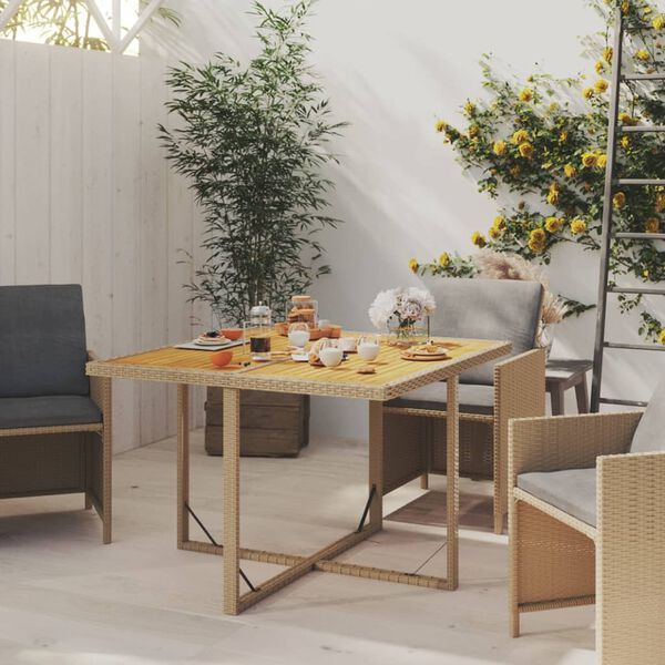 vidaXL Garden Table Beige and black