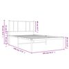 vidaXL Bed Frame White Powder-coated steel Twin Bed Frame Rectangular
