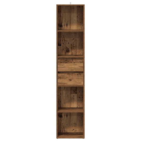 vidaXL Book Cabinet Old Wood Engineered Wood Tall Book Cabinet