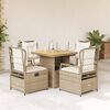 vidaXL Patio Dining Set Set of 4 Beige and cream
